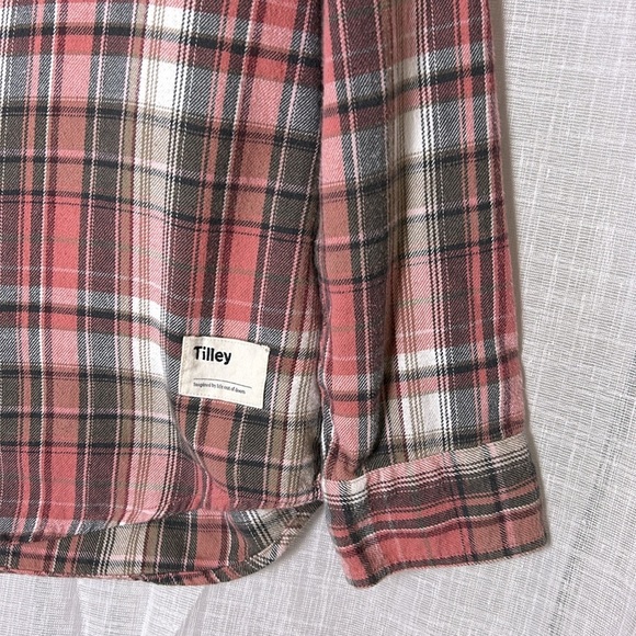 Tilley top,women Lg, plaid brushed flannel shirts. 100 % cotton, pink ,rodeo - Picture 5 of 12